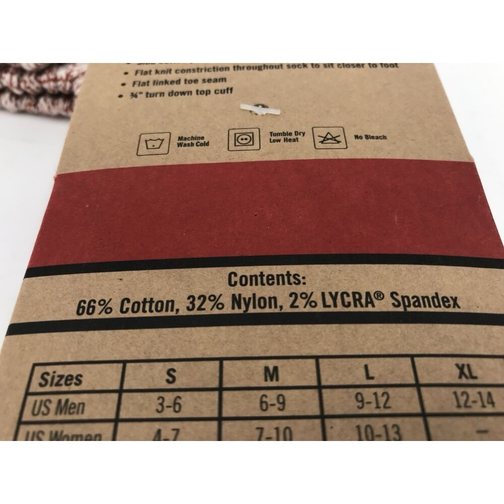 Red Wing Shoes Cotton Ragg Crew Socks Women’s‎ Size 4-7 Mens 3-6 Red Three Pairs - Picture 8 of 9